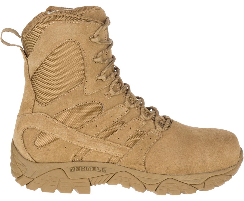 Merrell Boots Khaki - Moab 2 8" Defense Zip Comp Toe - Womens 89WRBDJGF